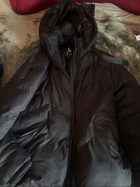 Women's Black Puffer Jacket with Hood